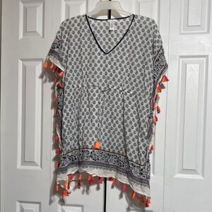 J. Jill floral swim cover up tassel trim size Small - large